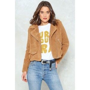 Nasty Gal Teddy Moto Jacket